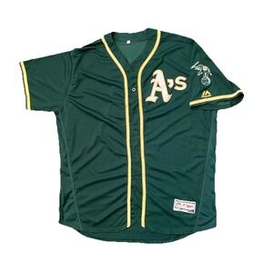 Oakland A's Majestic Baseball Jersey Size 52 Flex Base MLB Athletics Elephant